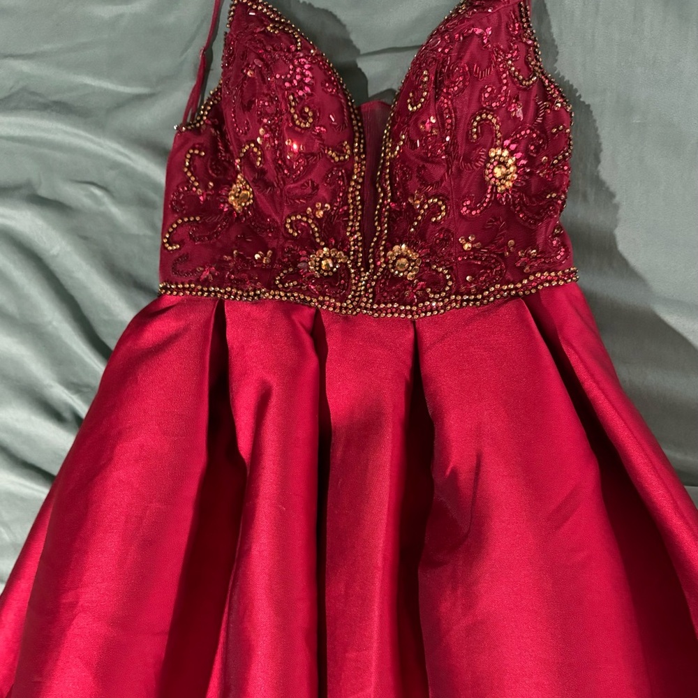 Elegant Red Embellished Dress